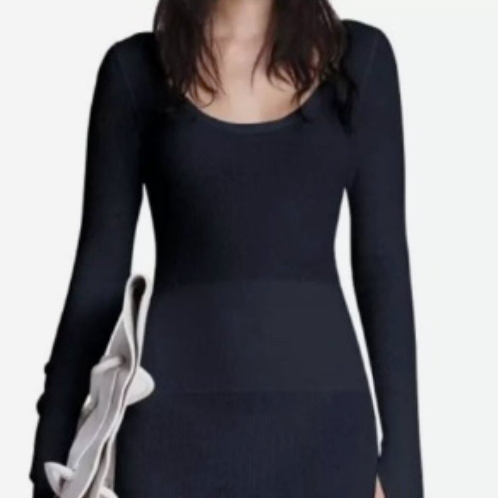 RAG & BONE Sunny ribbed cotton-blend midi dress NWT